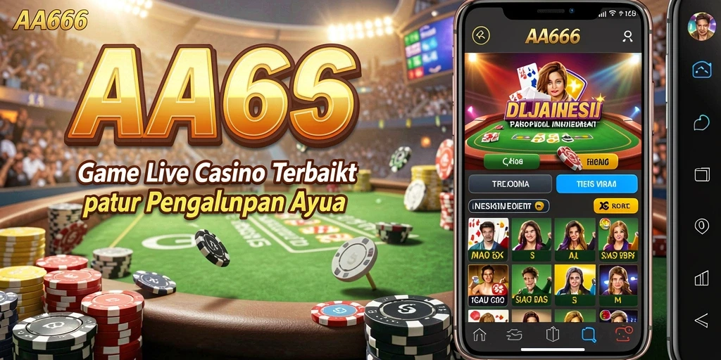 Screenshot utama AA666 menampilkan dealer dan pemain dalam aksi Live Casino.