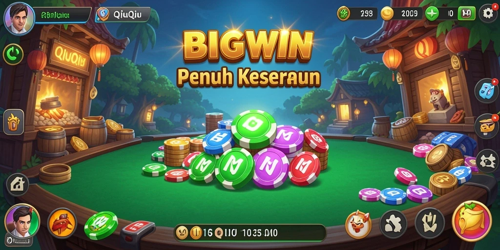 Tampilan gameplay QiuQiu yang seru dan interaktif.