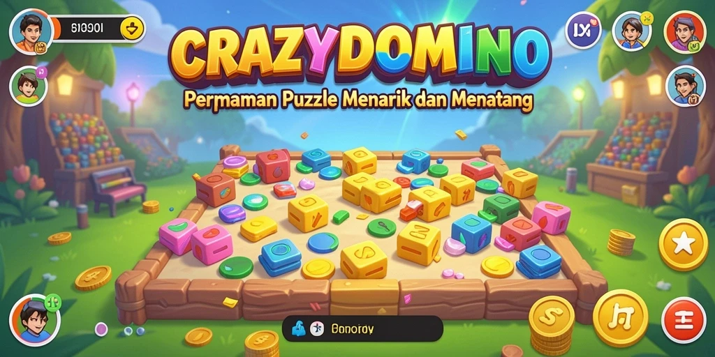 Tampilan menarik gameplay <strong>CRAZYDOMINO</strong> saat menyusun ubin domino.