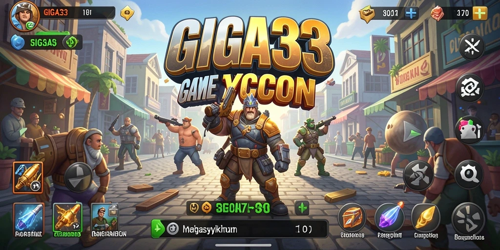 Screenshot GIGA33 menampilkan gameplay seru dalam mengelola bisnis Tycoon.