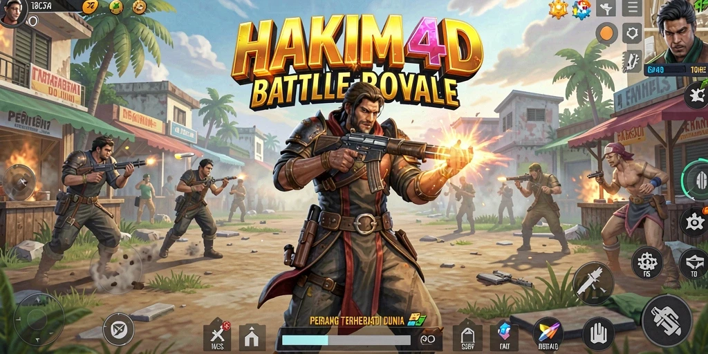 Gameplay seru HAKIM4D dalam aksi Battle Royale.