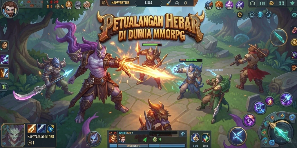 Tampilan gameplay menarik dari HAPPYBET188 di dunia MMORPG.