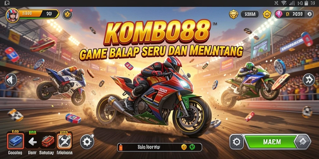 Screenshot gameplay menunjukkan kecepatan tinggi dalam balapan.