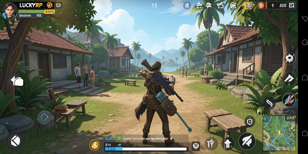 Tampilan gameplay LUCKYRP yang menghibur dan penuh warna.