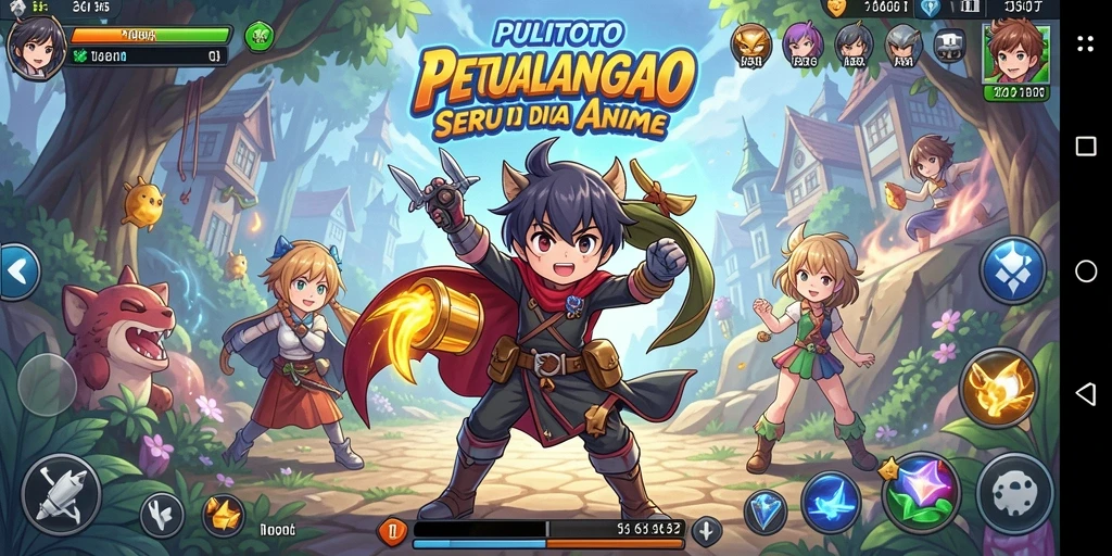 Screenshot gameplay PULITOTO menampilkan aksi seru di dunia anime.