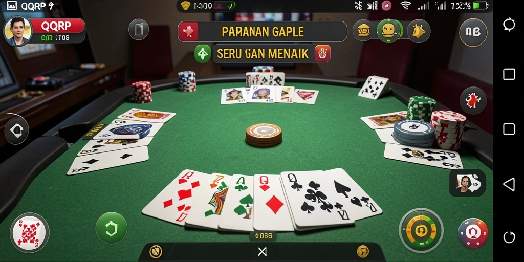 Tangkapan layar gameplay <strong>QQRP</strong> menampilkan keseruan dalam bermain Gaple dengan teman.
