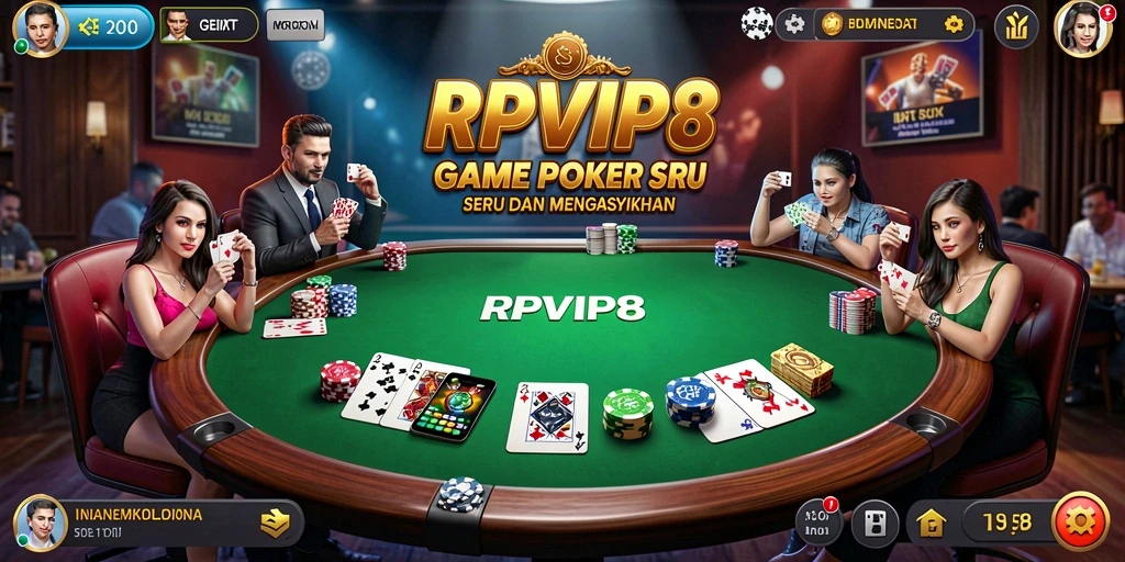 Screenshot gameplay RPVIP8 menampilkan suasana bermain Poker yang seru.