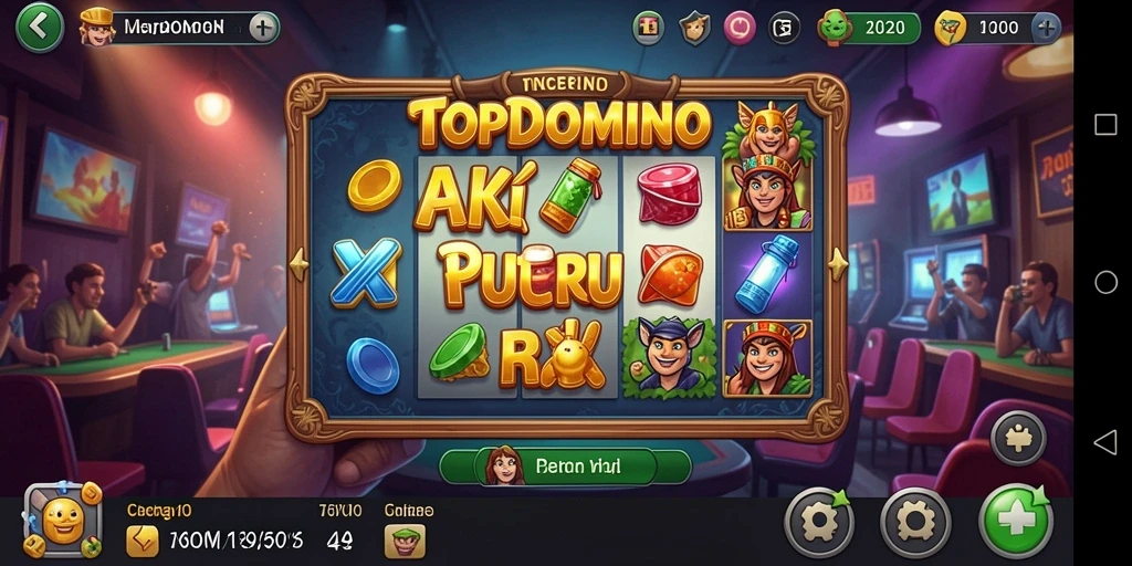 Tampilan gameplay mengesankan dari TOPDOMINO dengan aksi yang cepat.