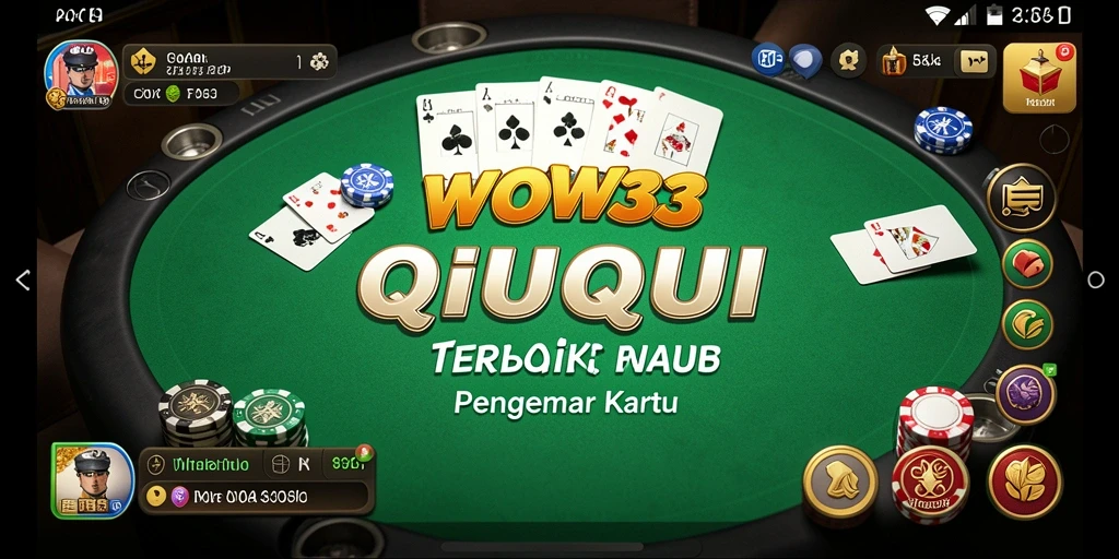 Screenshot WOW33 menampilkan aksi mendebarkan permainan QiuQiu.